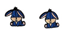 Winnie The Pooh Baby Eeyore Metal Enamel Stud Earrings
