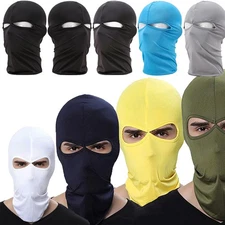 2 Holes Baclava Face Mask UV Protection Full Face Mask Cycling Helmet Liner Hat