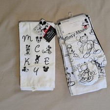 Disney Mickey Mouse Sketchbook Kitchen Towel Sets Black White NWT