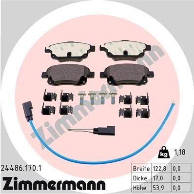 Zimmermann Bremsbelagsatz, Scheibenbremse 24486.170.1 FüR Ford-image