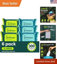 Gentle Flushable Wipes for All Skin Types - 300 Count, Aloe  Vitamin E Infused