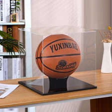 Clear Acrylic Display Case UV Protected Basketball Holder with Stand,Display Cas