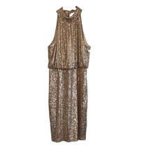 ELIZA J Halter Neck Sequin Sheath Dress Size: 10