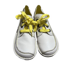 Image of Clarks Shoes UK 7.5 White Funny Dream Leather Lace Up Shoes Size (41.5) B/NEW