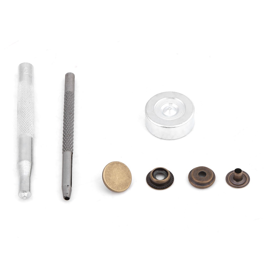 (bronze 3pcs Tool)Metal Press Stud Snap Button Fastener For Leather Clothes