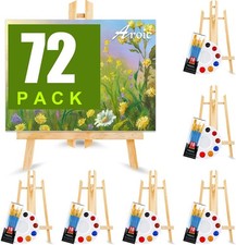 72 PCS Professional Painting Set with Easels, 6 PCS Wood Easels,6 Packs of 60