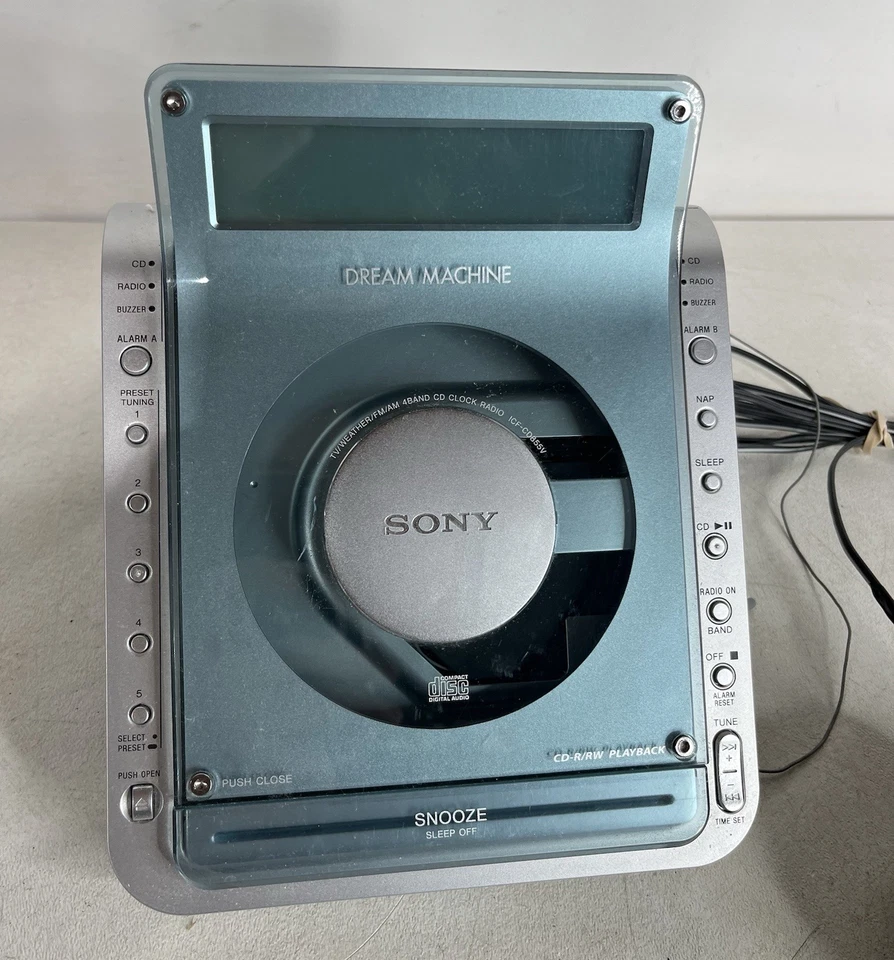 Sony Dream Machine ICF-CD855V  Alarm Clock CD Player Radio TESTED WORKS - Image 3 of 4