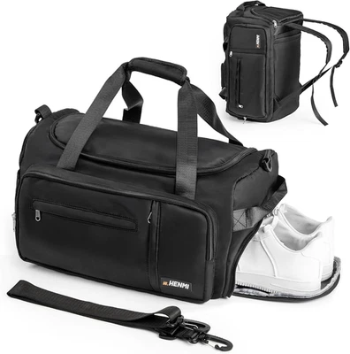 BESUCHE DEN HENMI-STORE HENMI Sporttasche & Reisetasche Für Damen Und Herren,43L Groß Handgepäck Mit Sch