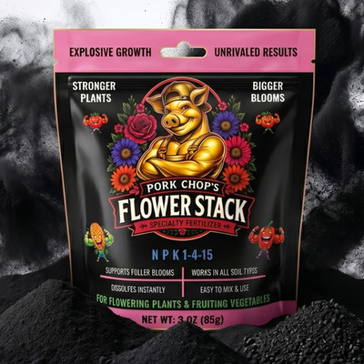 Pork Chop's Flower Stack Premium Plant Fertilizer Bloom Booster 1-4-15 NPK