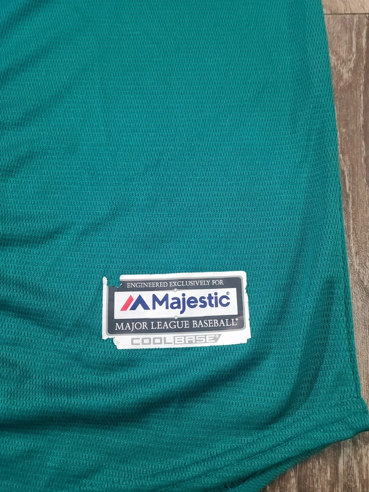 Camiseta deportiva Seattle Mariners Majestic Cool Base verde azulado talla juvenil M 10/12 MLB Foto 2 de 4