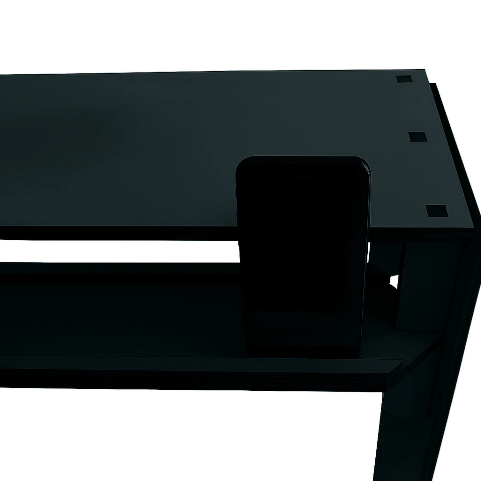 Anthracite Narrow Wooden Console Table with Storage Shelf for Hallway Slim - Image 4 of 4