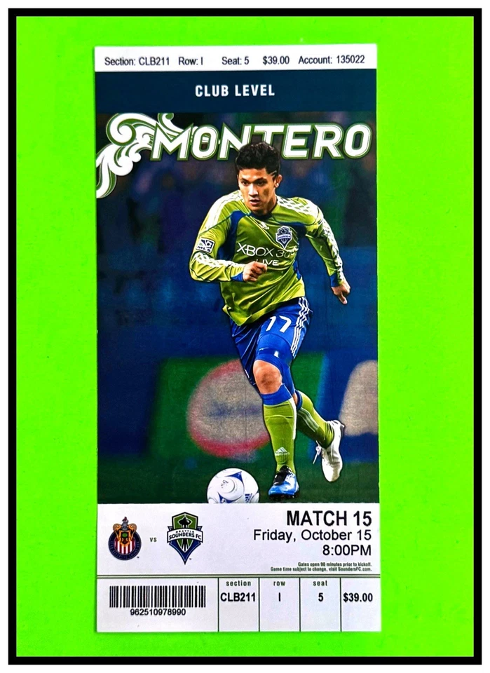 2010 MLS  SEATTLE SOUNDERS vs CHIVAS USA  TICKET, PROGRAM & PLAY SHEET  MINT - Image 2 of 4