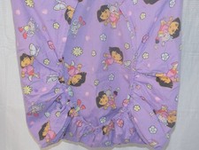 Dora the Explorer Purple Fitted Crib Bed Sheet-EUC