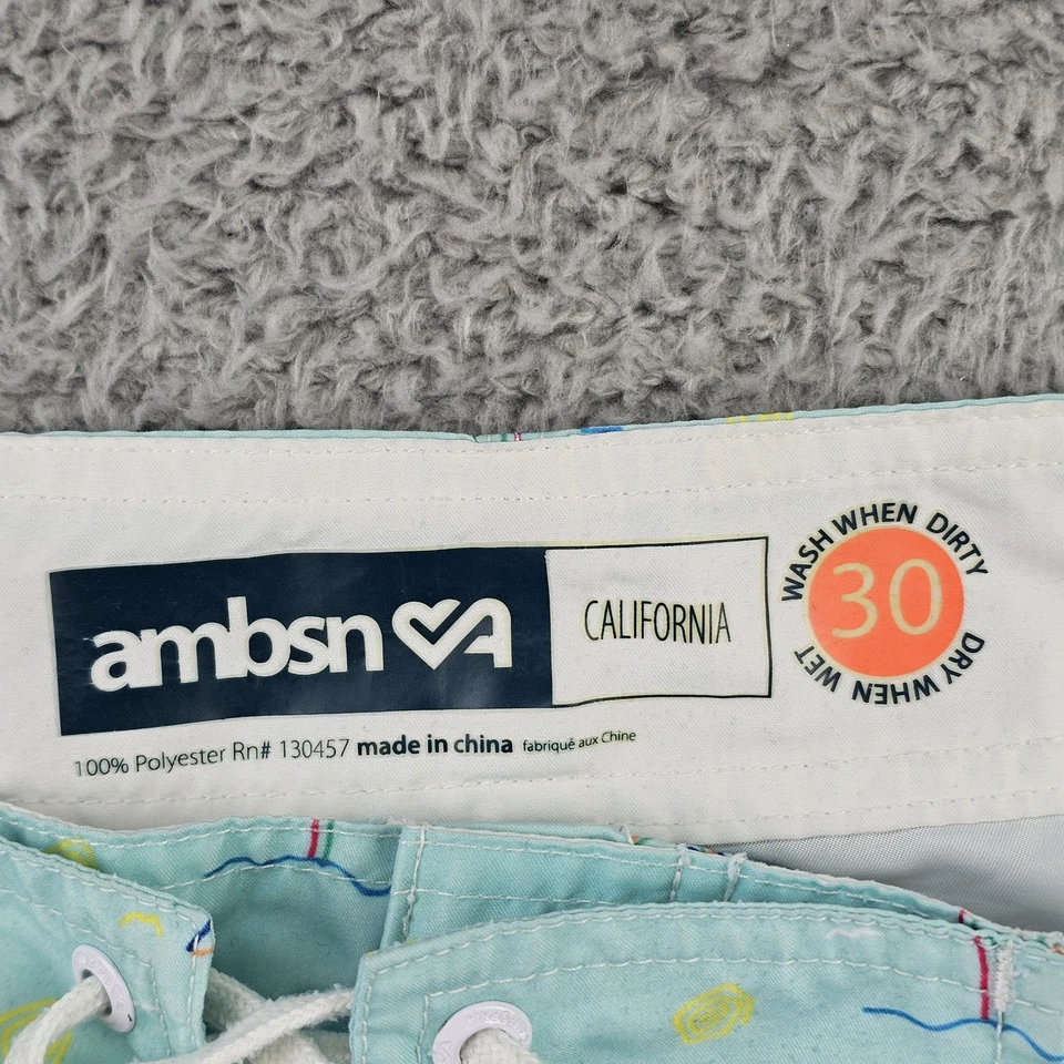 ambsn Board Shorts Mens 30 Palm Tree Swim Trunks Beach Surf Summer - Image 3 of 4