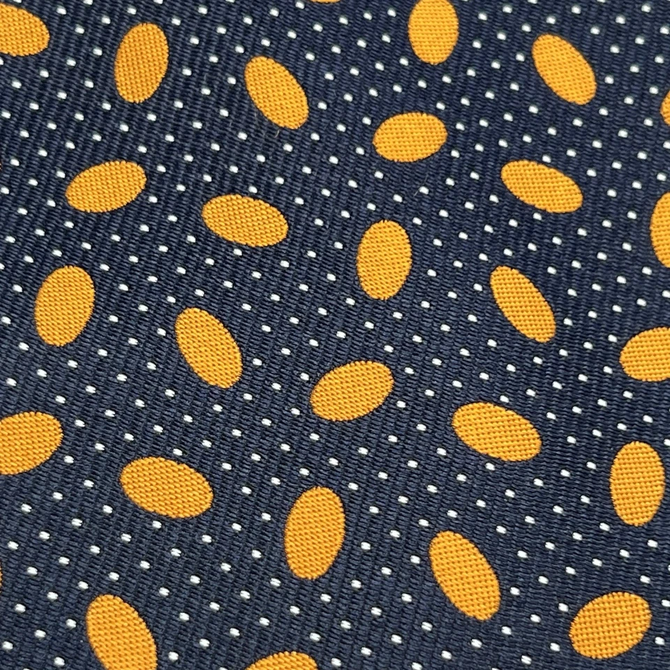 Corbata de colección marca Nordstrom azul marino naranja ovalada a lunares club universitario Foto 3 de 4