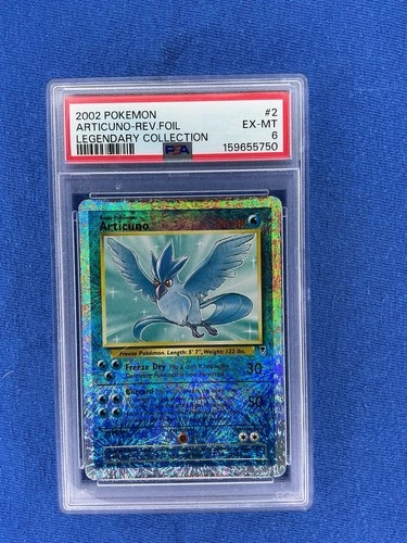 2002 POKEMON LEGENDARY COLLECTION #2 ARTICUNO-REVERSE FOIL PSA 6** New Cert**