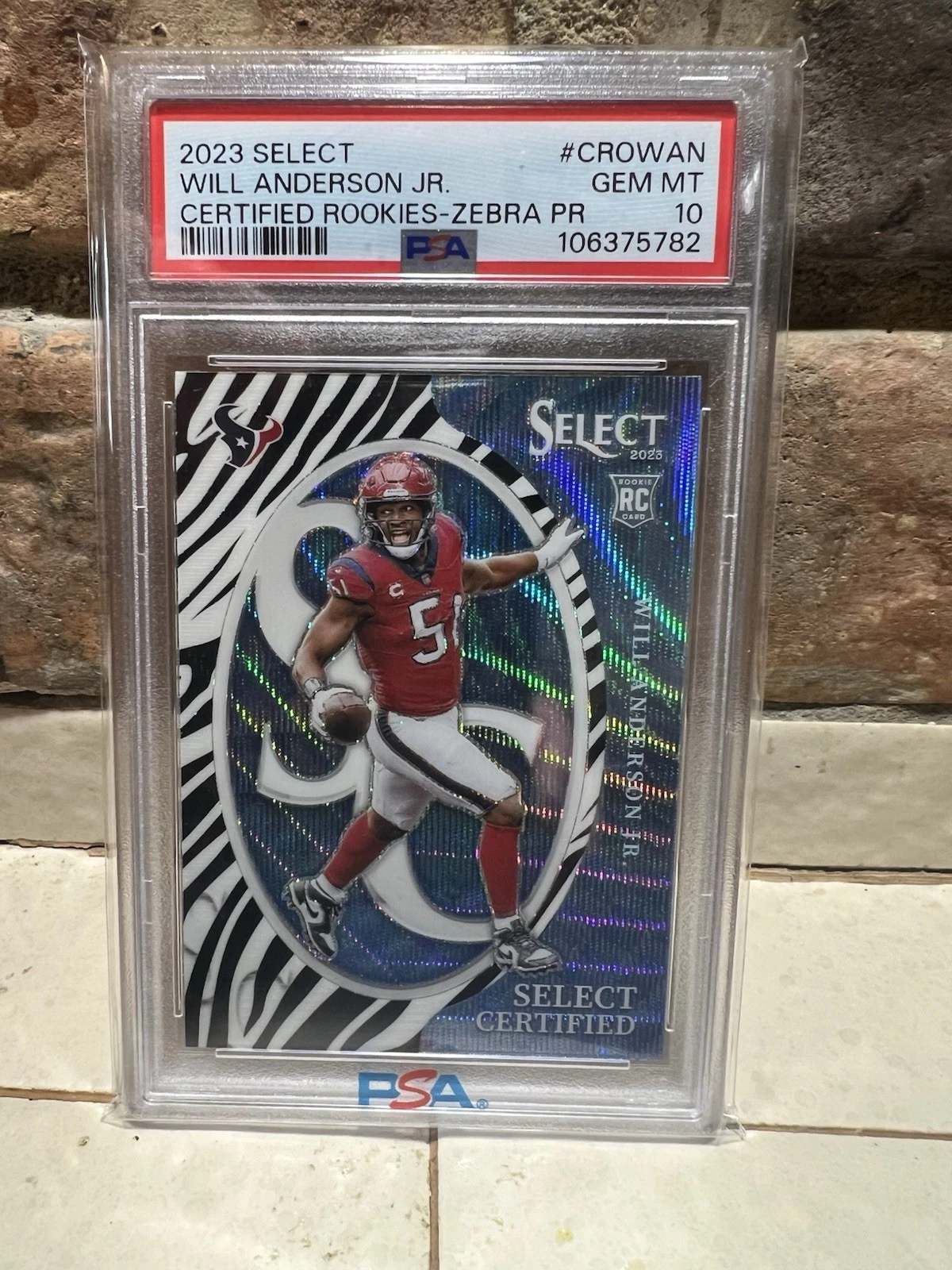 Will Anderson Panini Select Certified Rookies #CROWAN Zebra