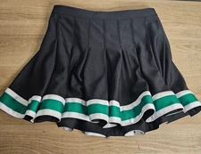 Champion Women’s X-Small Black Green Trim Pleated Cheer Skirt Tennis Skirt