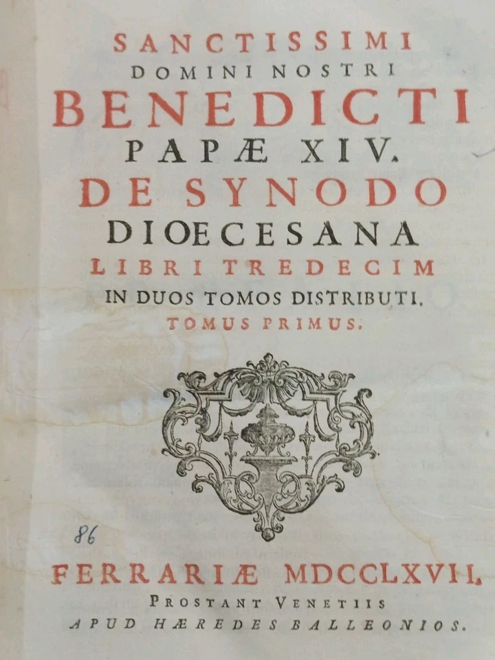 2  In 1      De synodo dioecesana libri tredecim 1767     - Image 3 of 4