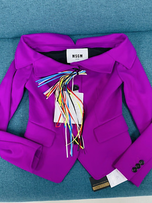 BNWT Women s MSGM  Purple Blazer size 6 UK  RRP £340