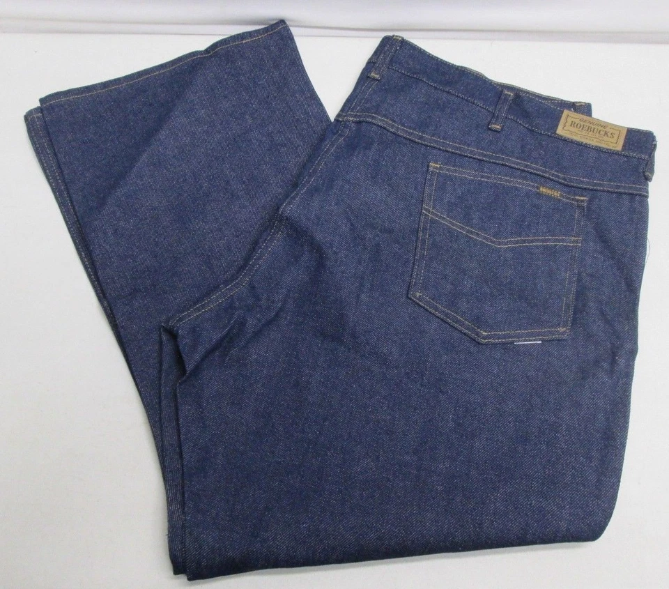 Jeans de mezclilla azul oscuro vintage genuinos Sears Roebucks Western Wear 46 x 29 nuevos de colección Foto 2 de 4