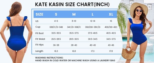 Kate Kasin Two Piece Tankini Swimsuits for Women High Waisted Tummy Control - Picture 10 of 11