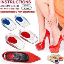 Silicone Heel Support Shoe Pads Gel Orthotic Plantar Care Insert Insoles Cushion