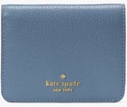 Kate Spade Lena Small Bifold Wallet Blue Pebbled Leather KH788 NWT $179 Retail