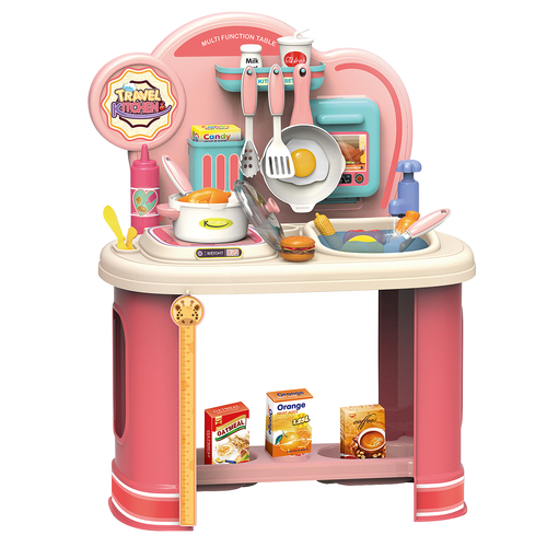 Kids Toy Kitchen Playset Stove Top Pretend Oven Cooking Dining Sink Water Baking - Picture 2 of 5