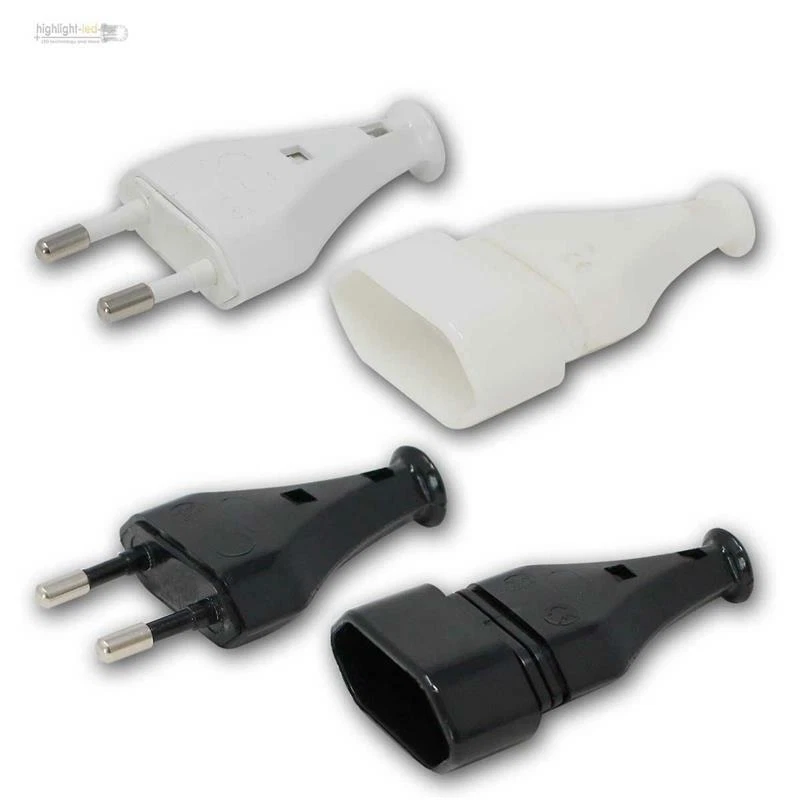 MejaRizon Euro Stecker Set Flach - 2-polig 250V/2,5A Mit Schraubendreher