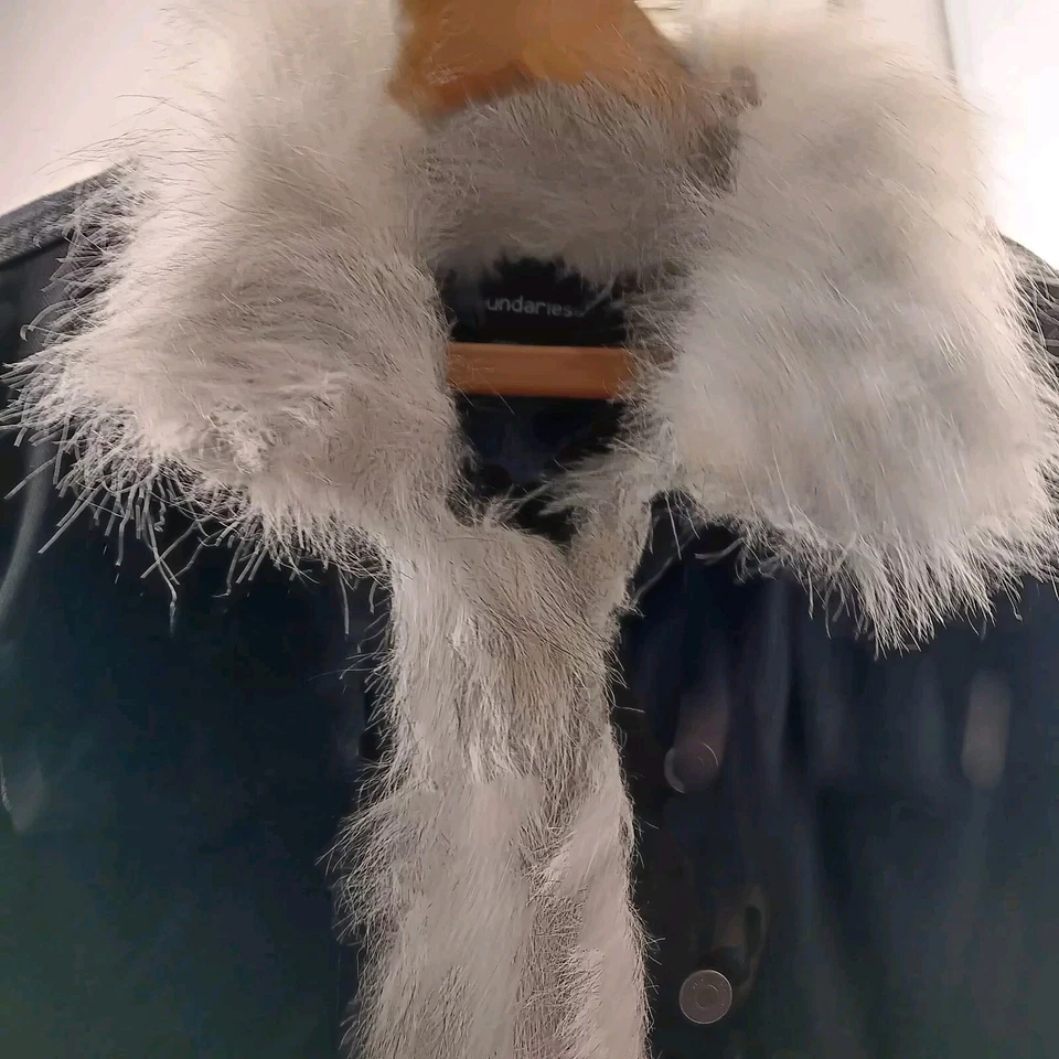  Chaqueta de mezclilla negra de piel sintética No Boundaries Y2K talla XL Jrs.  Foto 4 de 4