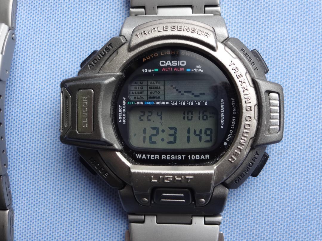 Casio Protrek Prt610 Digital Quartz Men Prt-610 Titanium Casio Protrek Prt610 Digital Quartz Men Prt-610 Titanium
