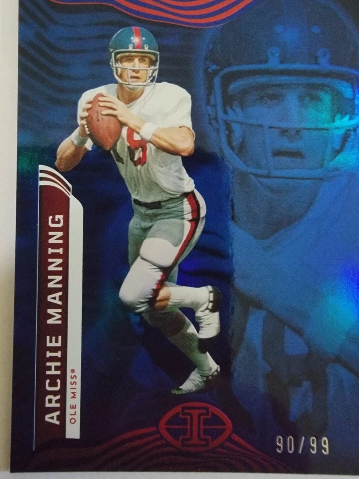 Archie Manning 2023 Panini Chronicles Blue Illusions 90/99 Football Card #2 - Image 4 of 4