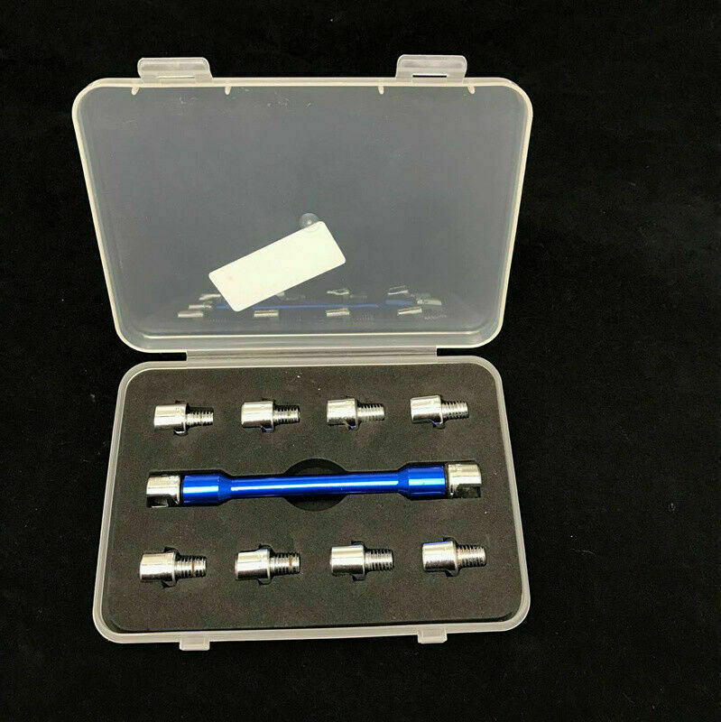 10 Sizes CNC Motorcycle Bikes Spoke Nipples Wrenches w/ 10 Hardened
