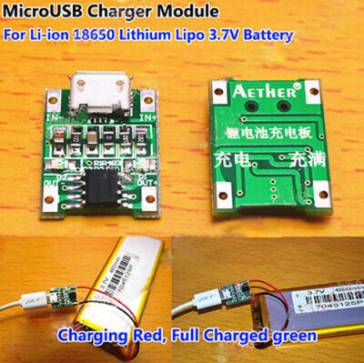 5V 1A Micro USB 1S 3.7V Li-ion Lithium Lipo 18650 Battery Charger Charging Board