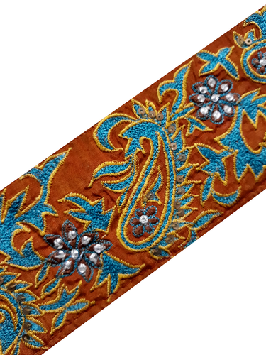 Vintage Indian Sari Border Sewing Embroidered Trim Ribbon Antique Lace DIY Home - Picture 5 of 8
