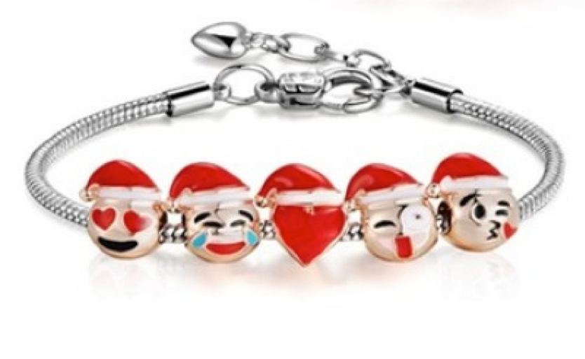 Children's Emoji 5 Bead Christmas Charm Bracelet eBay
