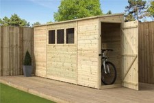 Empire 1500 Pent Garden Shed Wooden 6X3 7X3 8X3 SHIPLAP Tongue & Groove 3 WINDOW