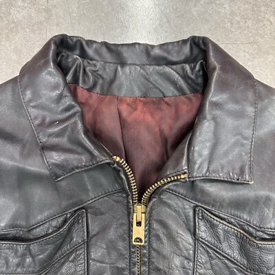 Vintage 70s Woolly Mammoth Handmade Leather Jacket Large | eBay