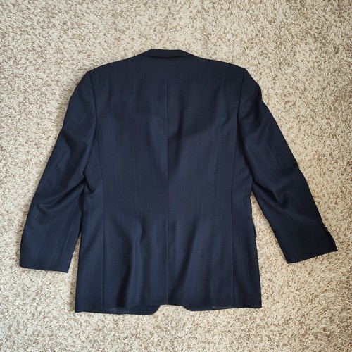 Hickey Freeman Men Size 41R Navy Blue with Red White Blue Thin Stripes Blazer - Picture 2 of 14