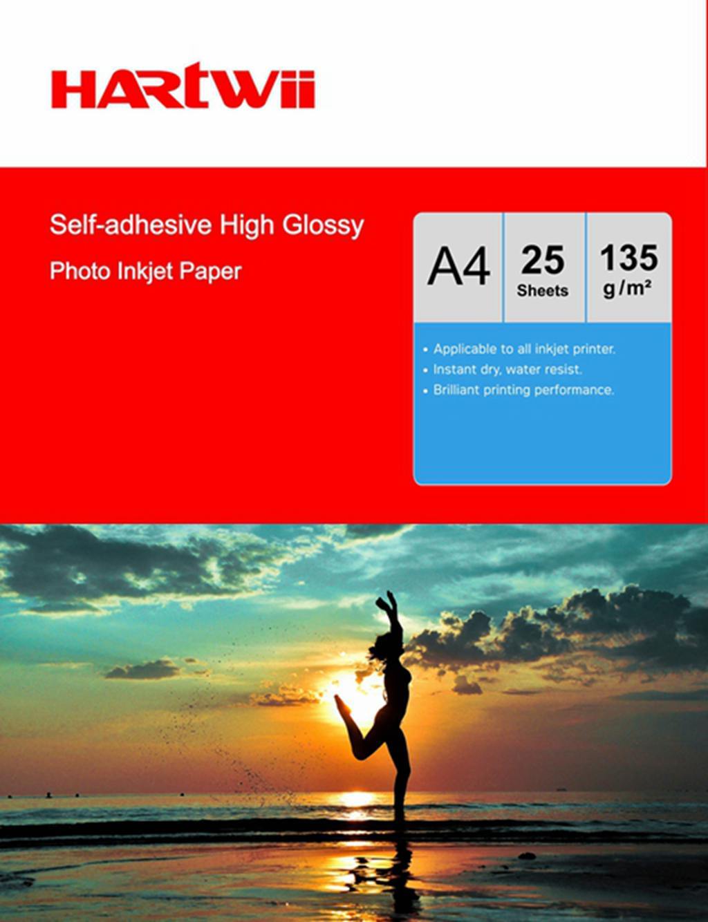 25 100 Sheets A4 135Gsm Selfadhesive Sticky high Glossy Photo Paper