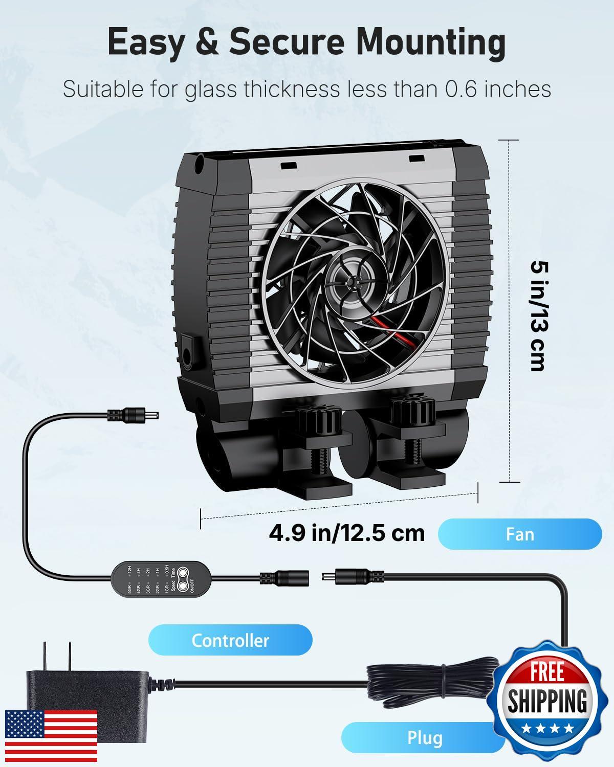 Pawfly Aquarium Chiller Fan, Quiet Aquarium Fan for Axolotl Tank, Fish Tank C