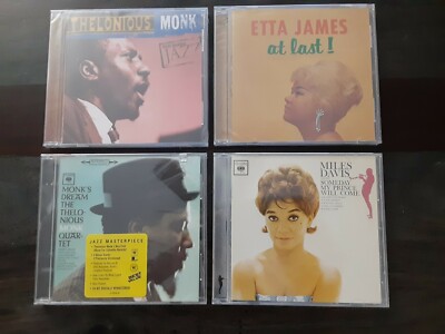 Lot of 4  NEW & SEALED Jazz CDs: Miles Davis, Thelonious Monk, Etta James
