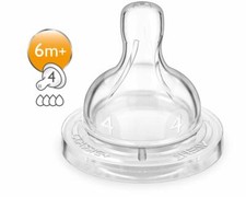 Pack of 4 Phillips Avent Fast Flow Anti Colic Nipples 6m 