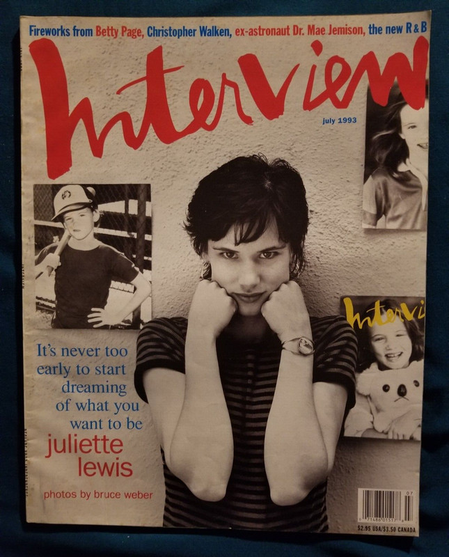INTERVIEW Magazine Juliette Lewis July 1993 Betty Page Christopher Walken