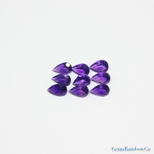 African Amethyst Pear Faceted Natural 6x4mm to 12x8mm Loose gemstones AA Quality - Picture 8 of 11