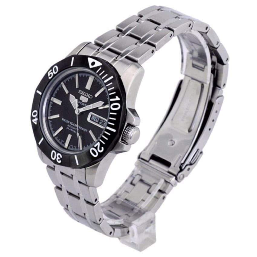 SEIKO 5 Sports SNZF77K1 Black Dial Day Date 7S36 Hardlex Steel