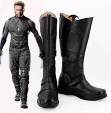 Comicon X-Men Wolverine Cosplay Shoes Black Long Boots Custom Made Handmade NEW