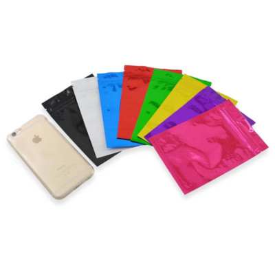 100 pcs Colorful Foil Zip lock Pouches Food Storage Zipper Bags Smell Proof Bags
