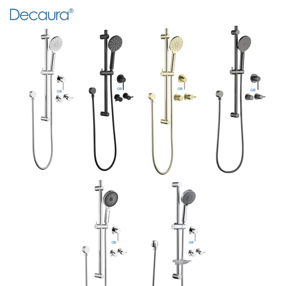 Decaura Hand Held Shower Head On Sliding Rail Set Shower Mixer Tap Wall Tapware